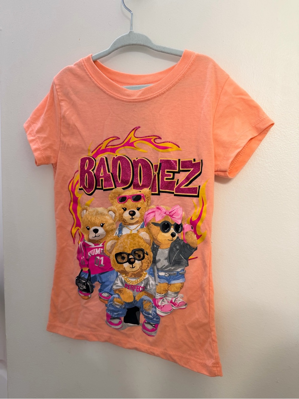 Peach 'Baddiez' Graphic Kids Tee